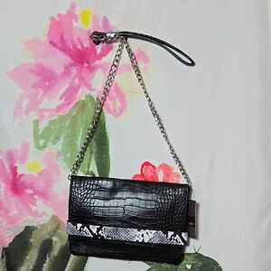 Mossimo Croc-Embossed Clutch with Chain Strap